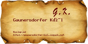 Gaunersdorfer Kál névjegykártya